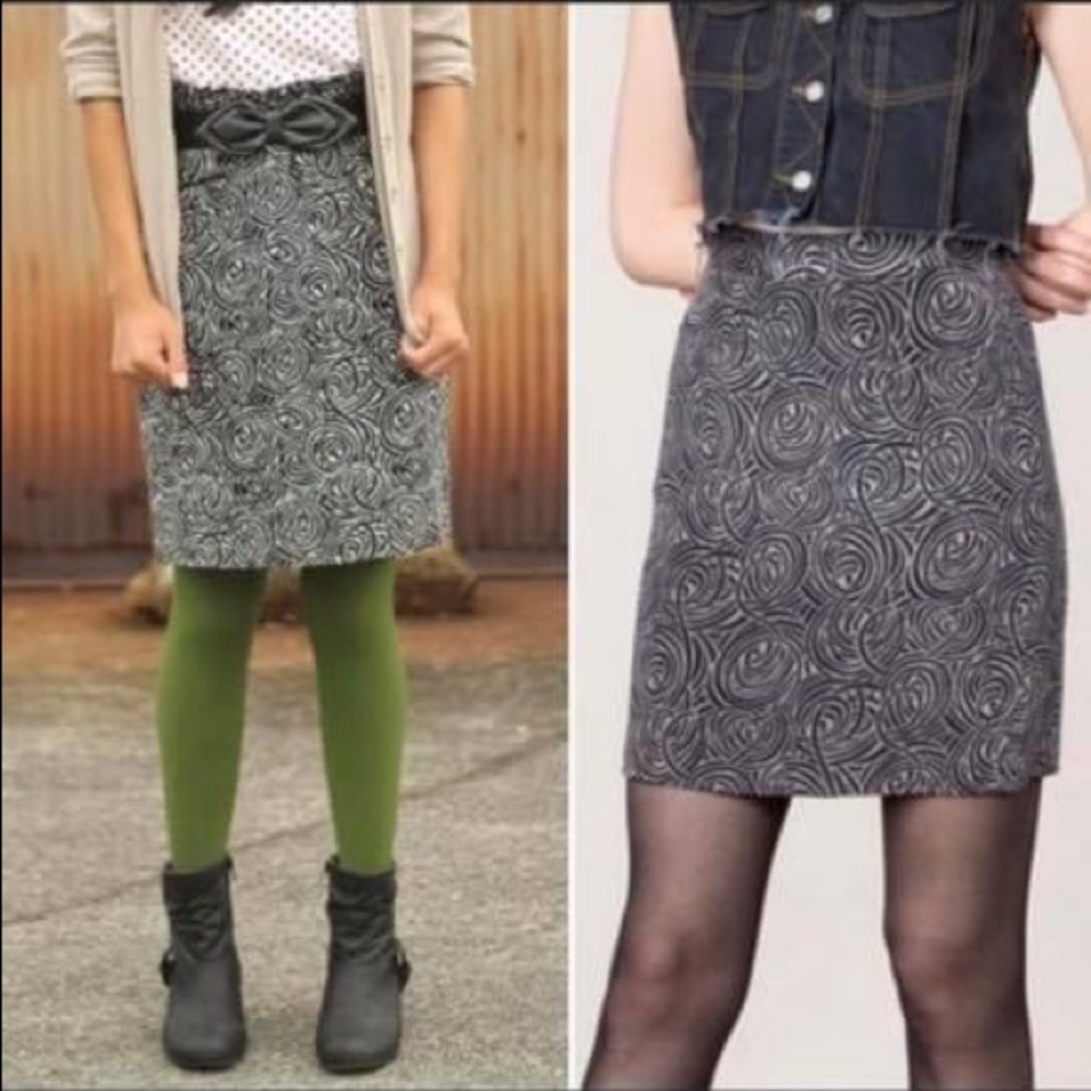 Elevenses Anthropologie Painted Night Skirt